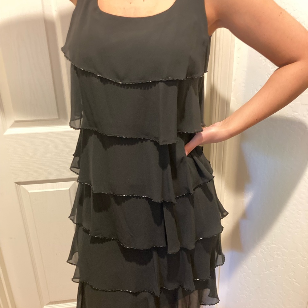 Vintage Patra Tiered Black Dress Sz 6